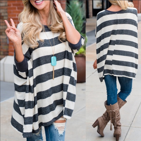 BESTSELLER!!  Striped Dolman Top - Picture 2 of 4